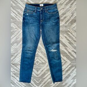 Hudson Jeans Blue Skinny Denim with Distressed Knee